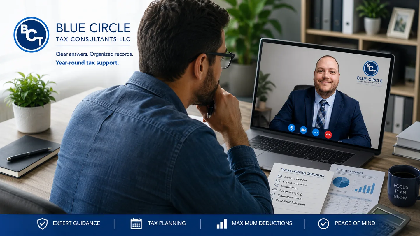 Remote tax consultation with Blue Circle Tax Consultants